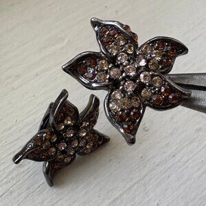 Pink Starfish Gunmetal Clip-On Earrings by Lee Angel